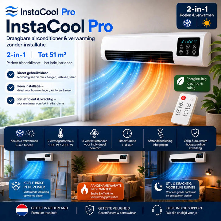 InstaCool Pro 2-v-1 klimatizace a topení – bez instalace