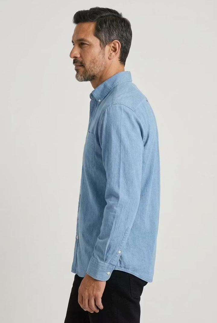 Men's Chambray Shirt with Relaxed Fit