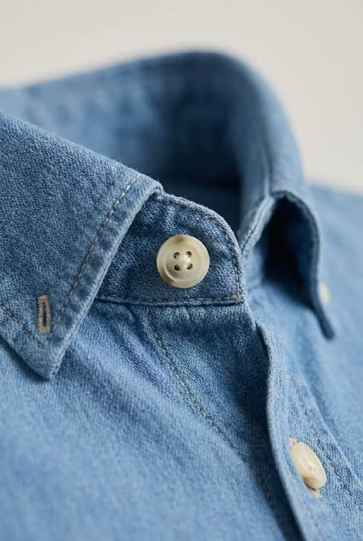 Men's Chambray Shirt with Relaxed Fit