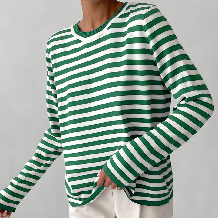 Edwina - Women's Striped Long Sleeve Jumper in a Relaxed Fit - photo 3