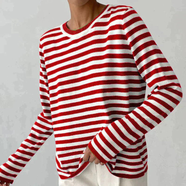 Edwina - Women's Striped Long Sleeve Jumper in a Relaxed Fit - photo 4