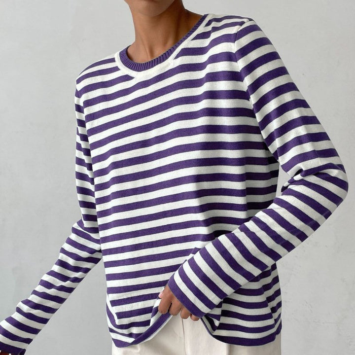 Edwina - Women's Striped Long Sleeve Jumper in a Relaxed Fit - photo 7