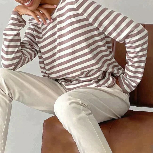 Edwina - Women's Striped Long Sleeve Jumper in a Relaxed Fit - photo 8