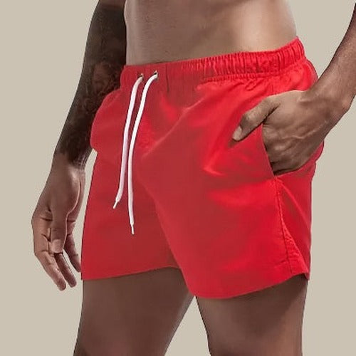 Men's Elastic Waist Swim Shorts with Side Pockets - photo 4