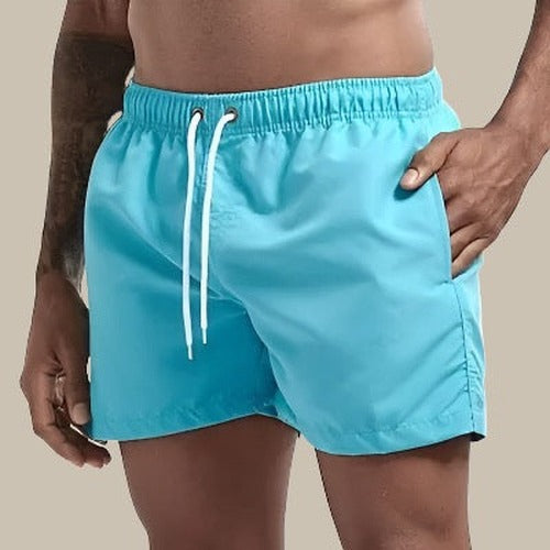 Men's Elastic Waist Swim Shorts with Side Pockets - photo 5