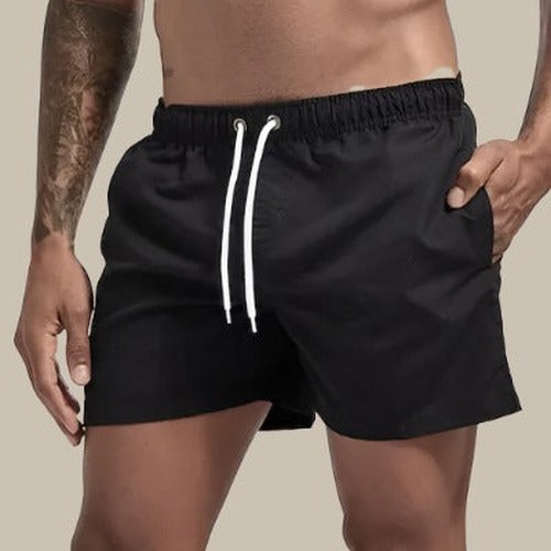 Men's Elastic Waist Swim Shorts with Side Pockets - photo 7