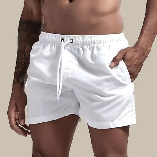 Men's Elastic Waist Swim Shorts with Side Pockets - photo 8