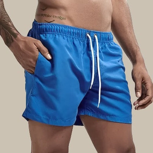 Men's Elastic Waist Swim Shorts with Side Pockets - photo 9