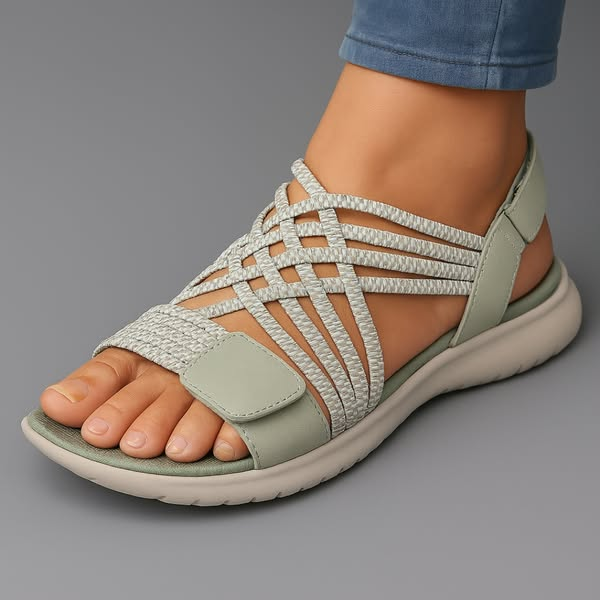 Ella - Women's Orthopedic Sandals with Elastic Crossover Straps - photo 2