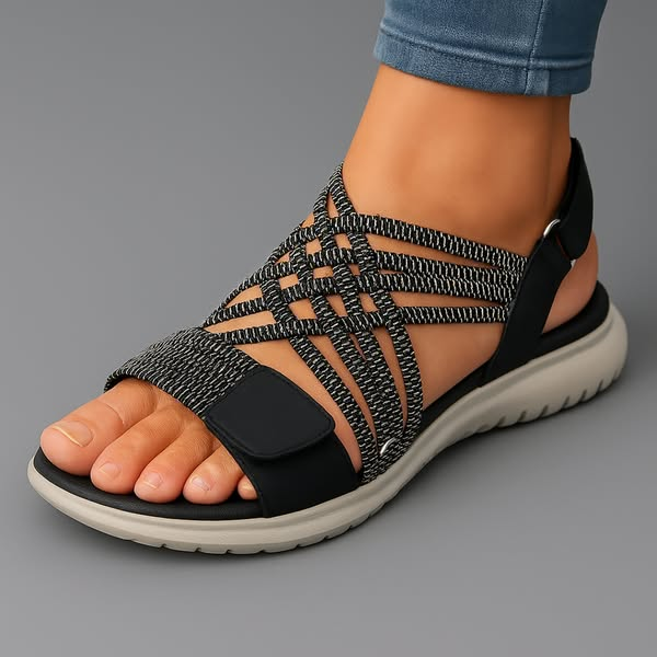 Ella - Women's Orthopedic Sandals with Elastic Crossover Straps - photo 3