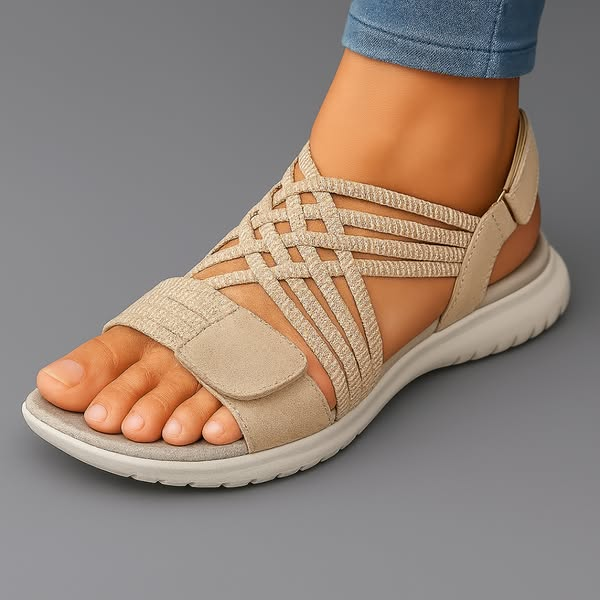 Ella - Women's Orthopedic Sandals with Elastic Crossover Straps - photo 4
