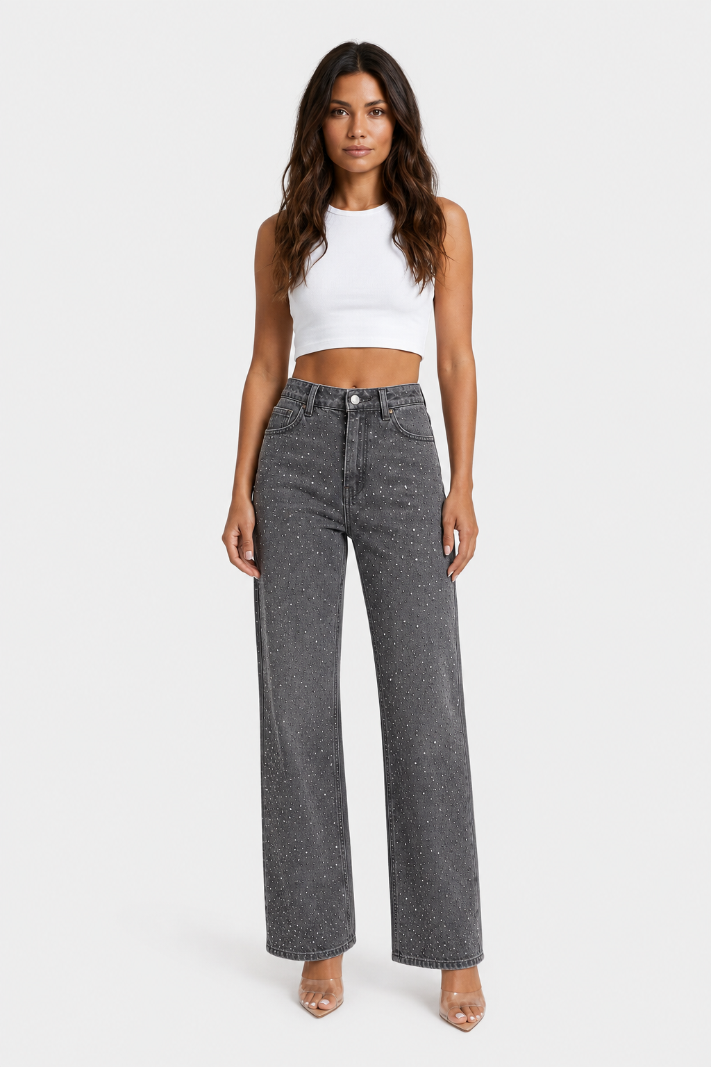 Women's Jamie Wide Leg Sparkle Jeans