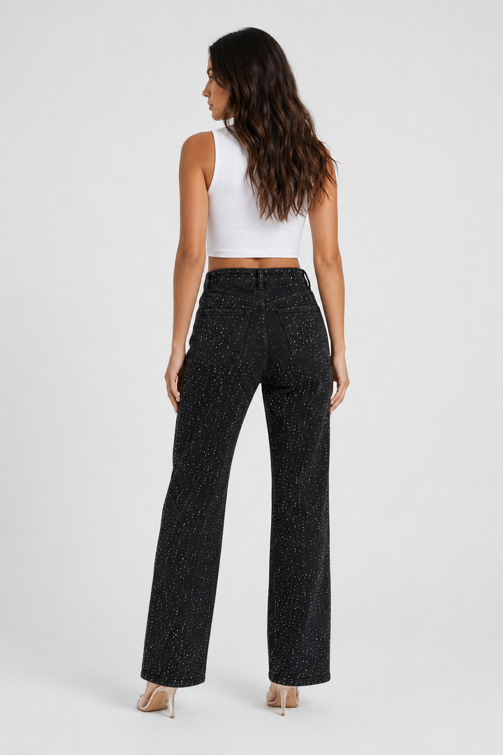 Women's Jamie Wide Leg Sparkle Jeans