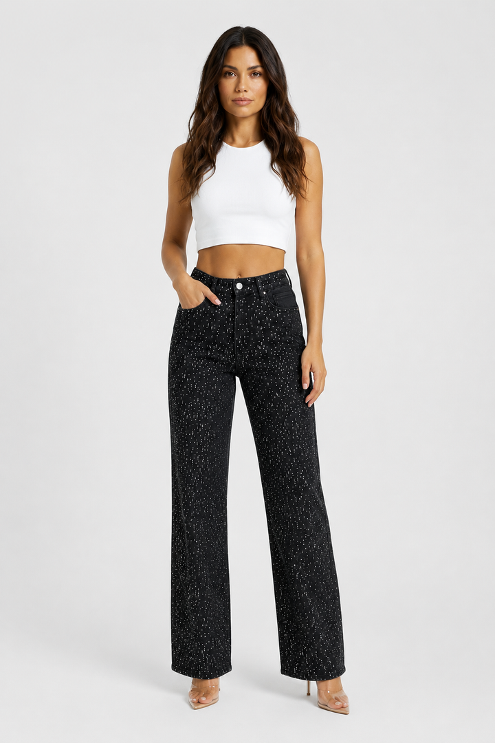 Women's Jamie Wide Leg Sparkle Jeans