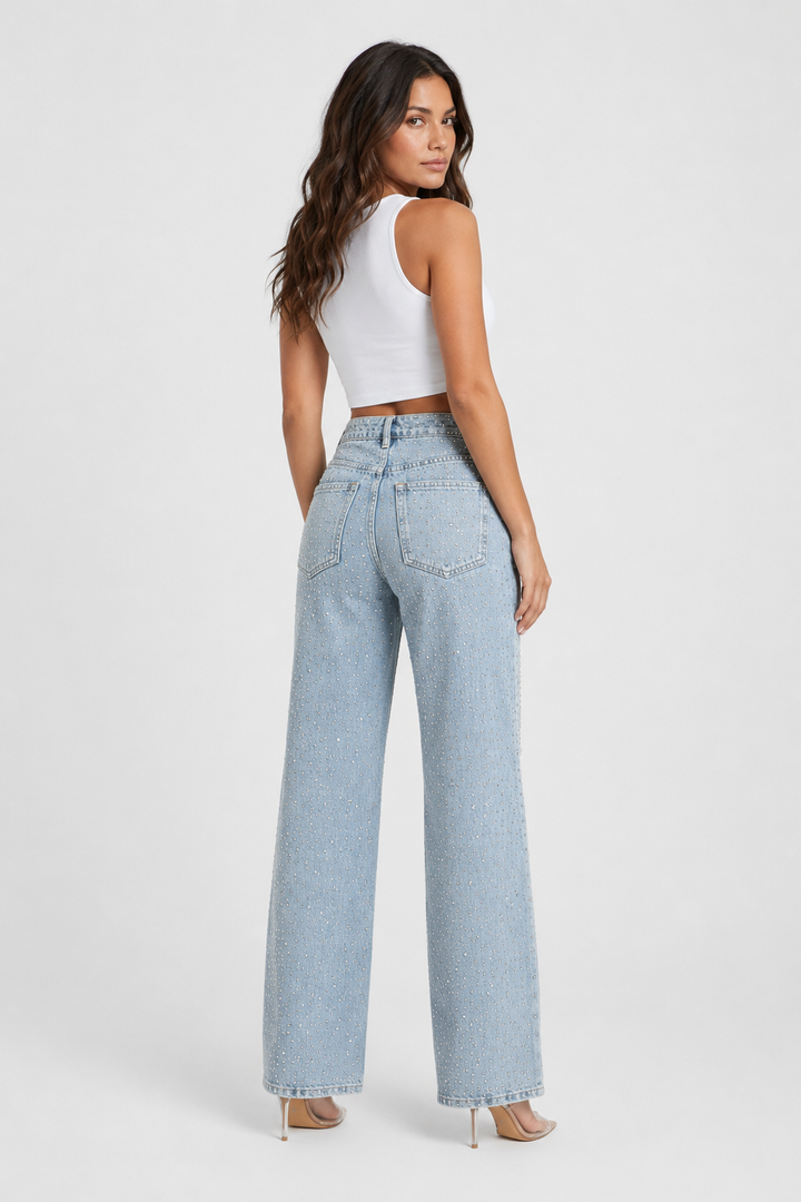 Women's Jamie Wide Leg Sparkle Jeans