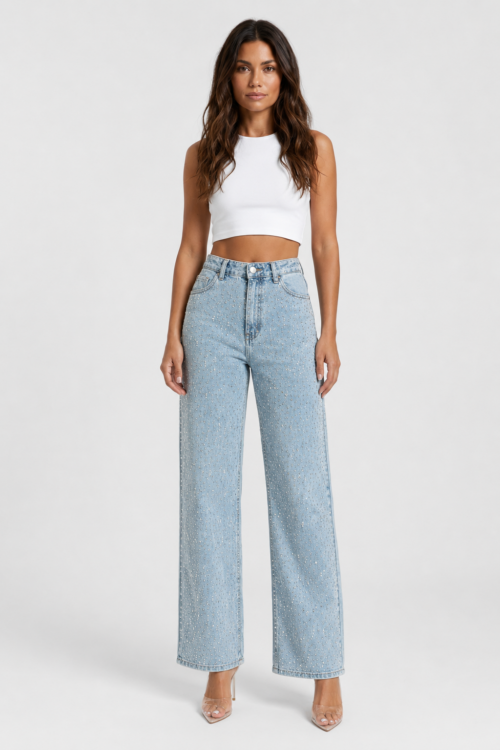 Women's Jamie Wide Leg Sparkle Jeans