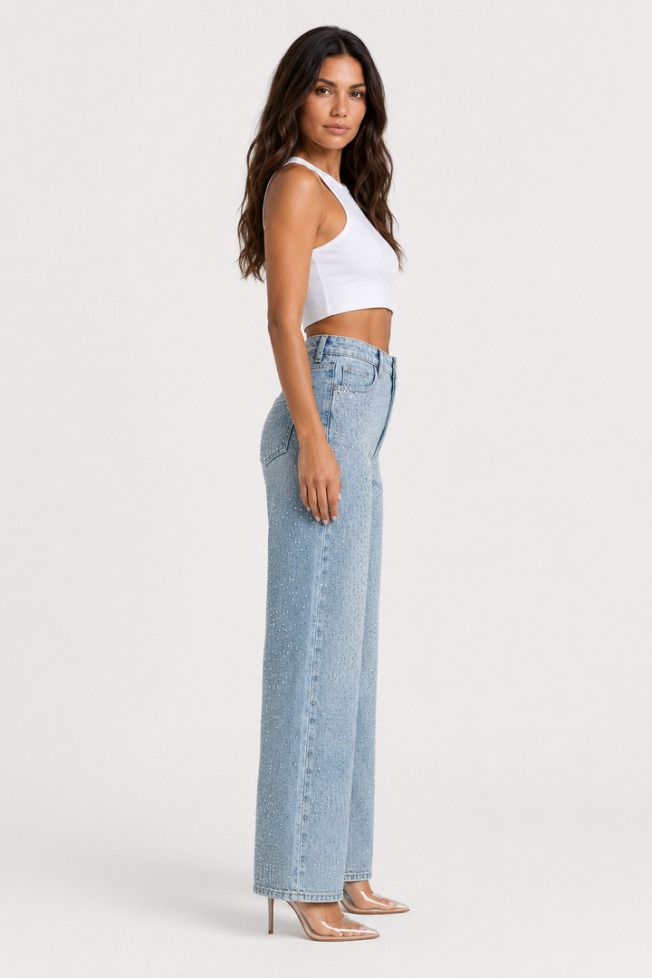 Women's Jamie Wide Leg Sparkle Jeans