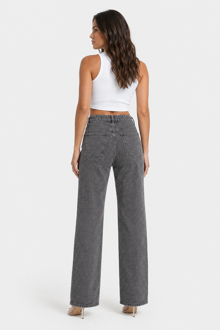 Women's Jamie Wide Leg Sparkle Jeans