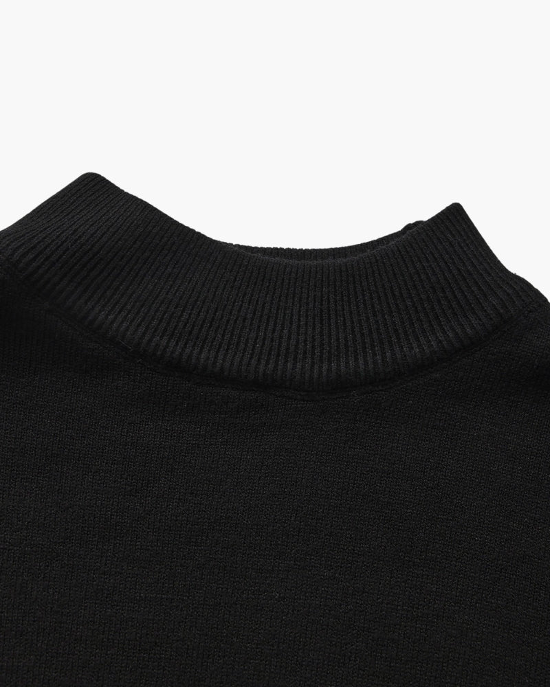Men's Ribbed Mock Neck Sweater
