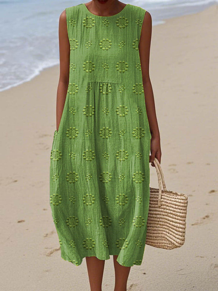 Hannah - Women's Summer Midi Dress with Pockets