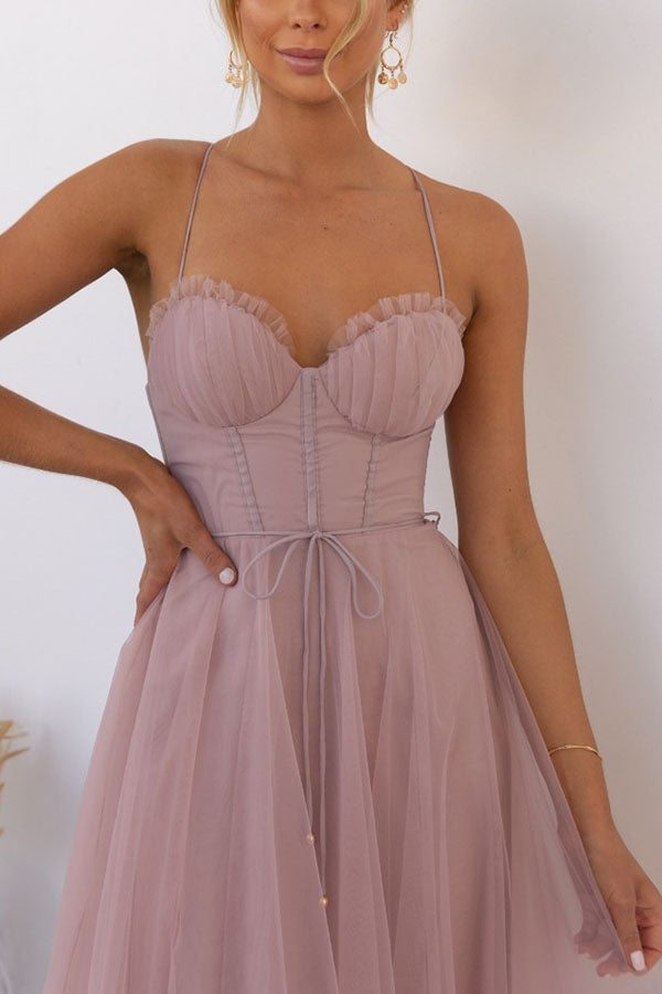 Agatha - Sleeveless Flowy Silhouette Maxi Dress