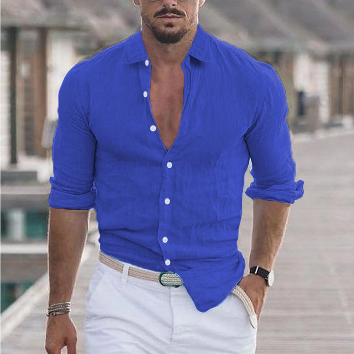 Men's Casual Button-Up Long Sleeve Shirt