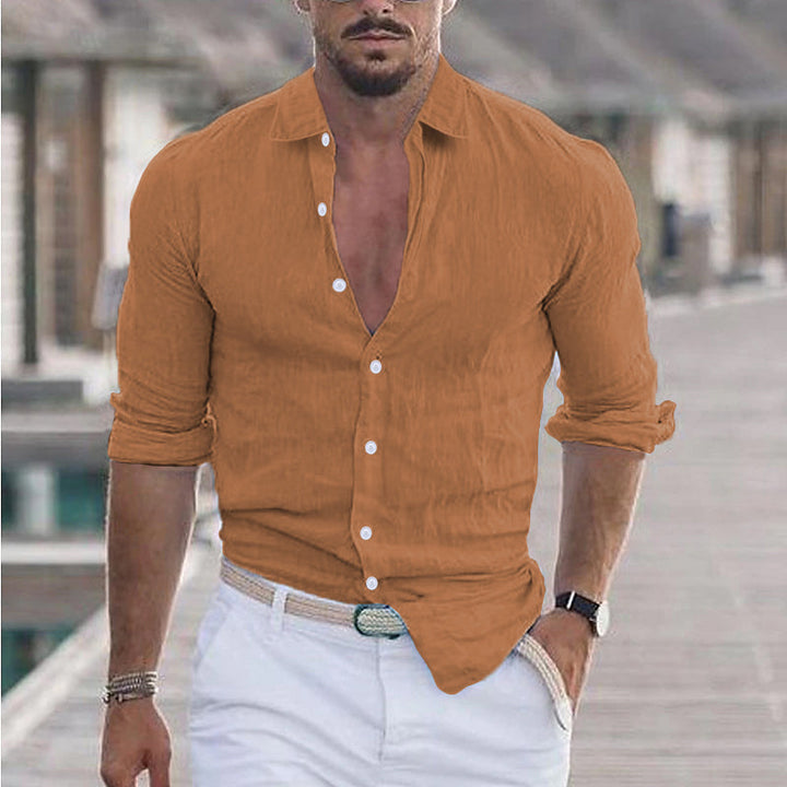 Men's Casual Button-Up Long Sleeve Shirt