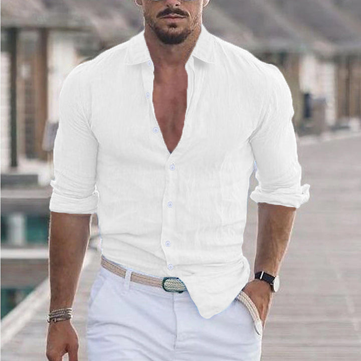 Men's Casual Button-Up Long Sleeve Shirt