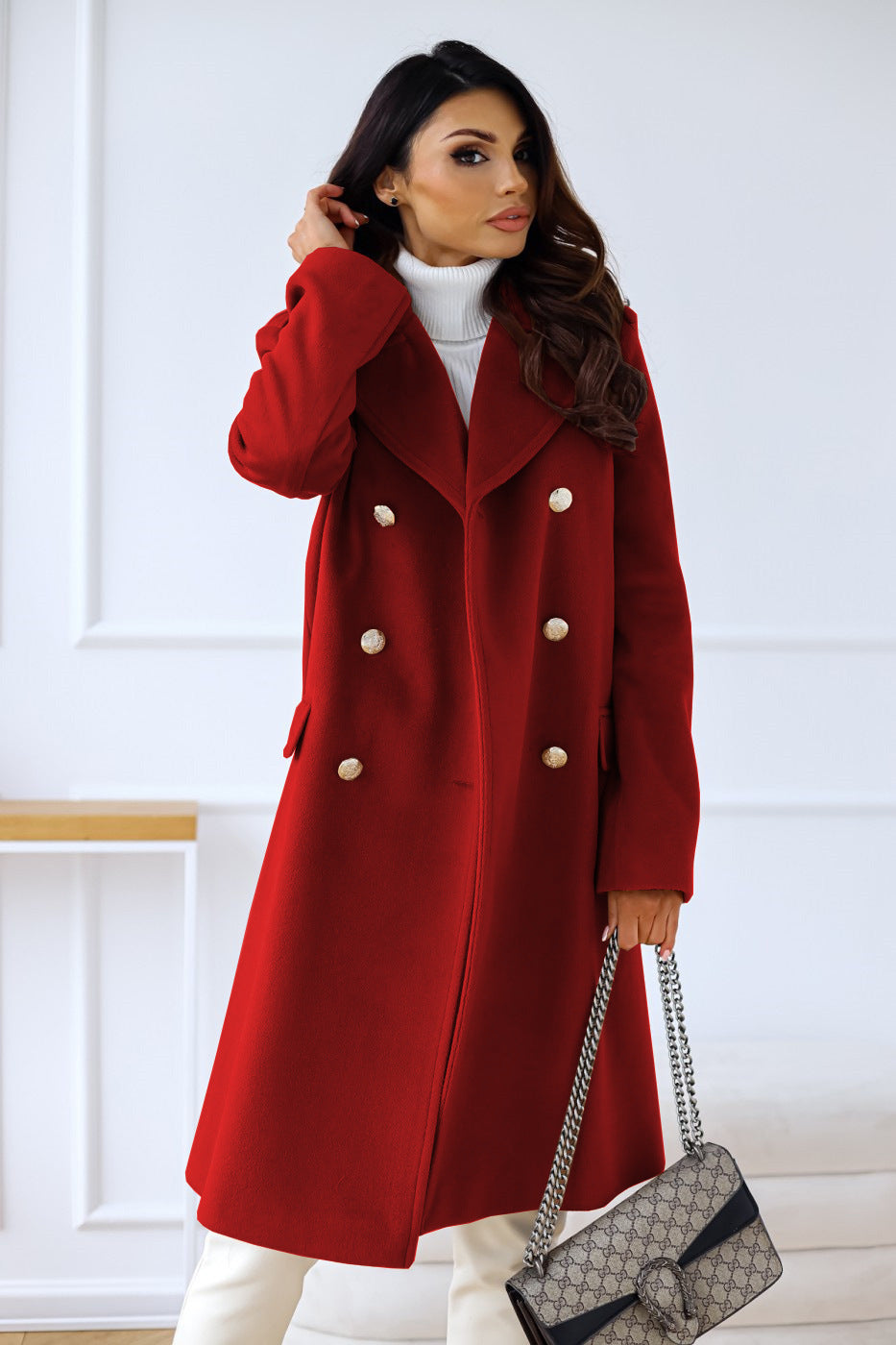 Fran - Women's Double Breasted Long Winter Coat - photo 5