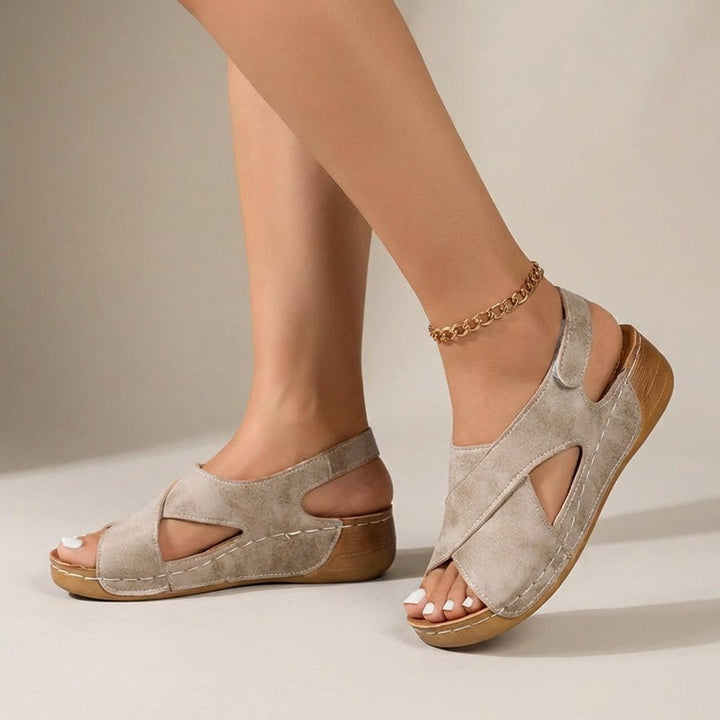 Harper - Women's Orthopedic Criss-Cross Wedge Sandals - photo 1