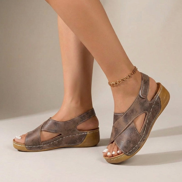 Harper - Women's Orthopedic Criss-Cross Wedge Sandals - photo 4