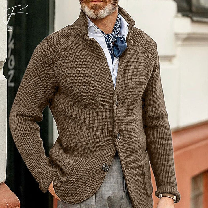 Harrison - Men's Knit Cardigan with Shawl Collar and Buttons - photo 3