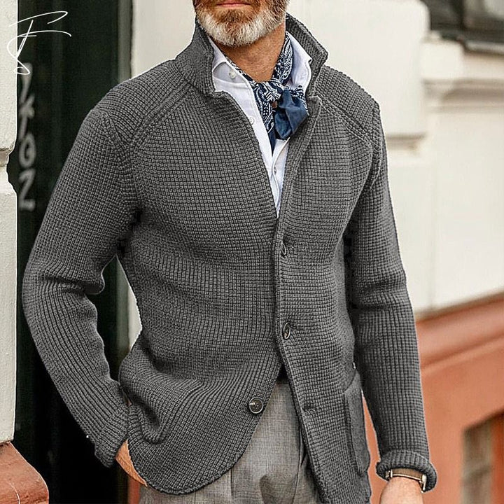 Harrison - Men's Knit Cardigan with Shawl Collar and Buttons - photo 5