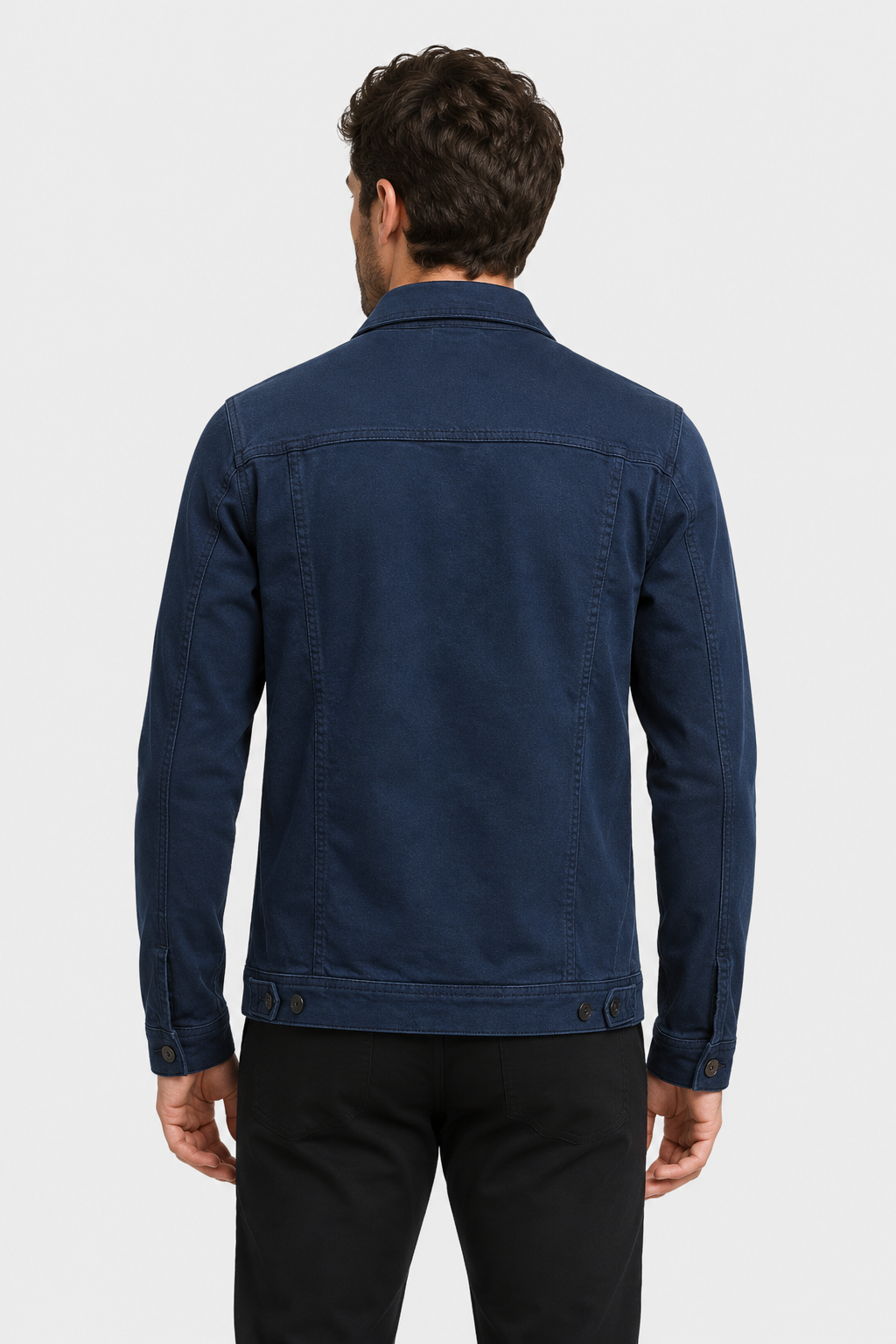 Men's Denim Trucker Jacket with Flap Chest Pockets