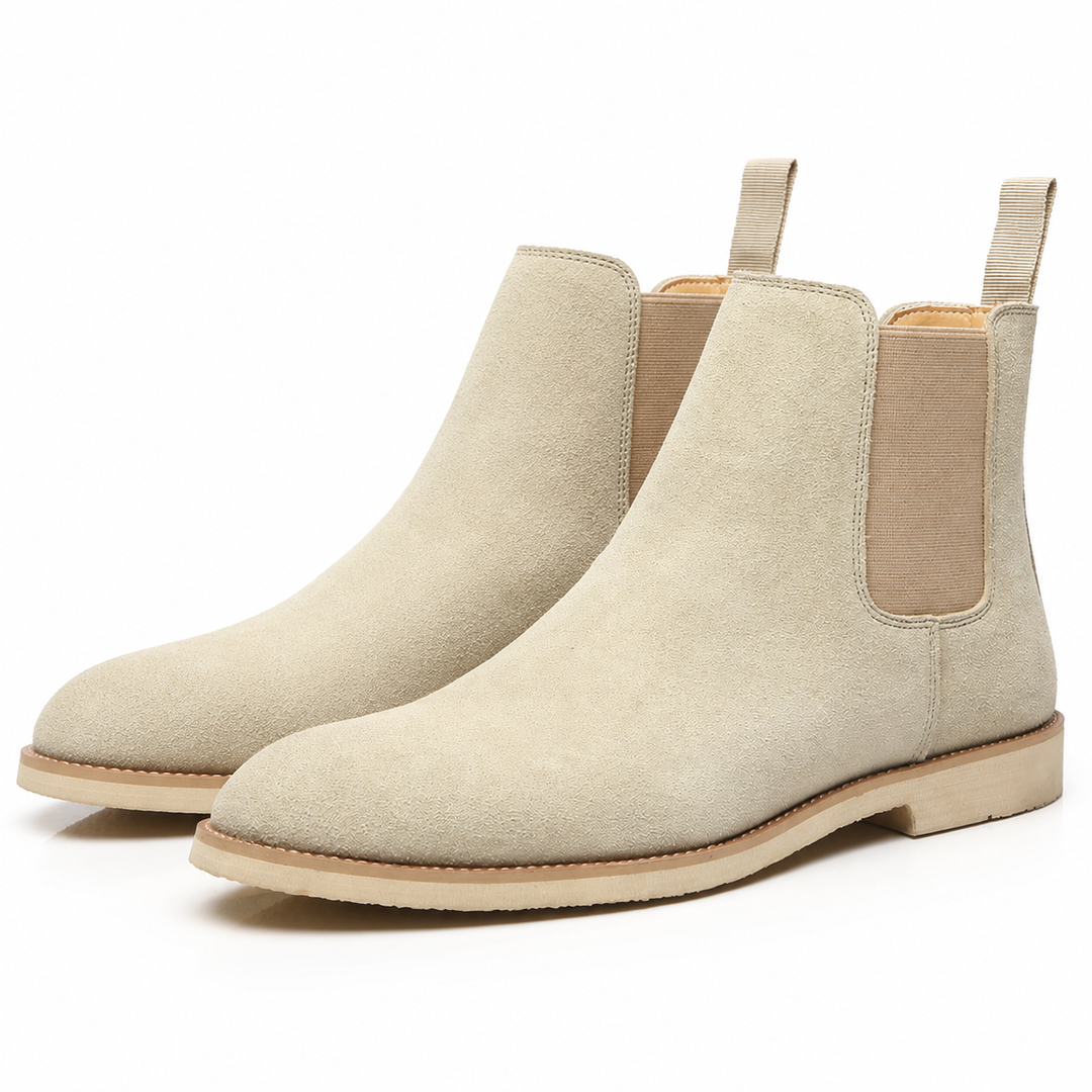 Men's Suede Chelsea Boots with Elastic Panels