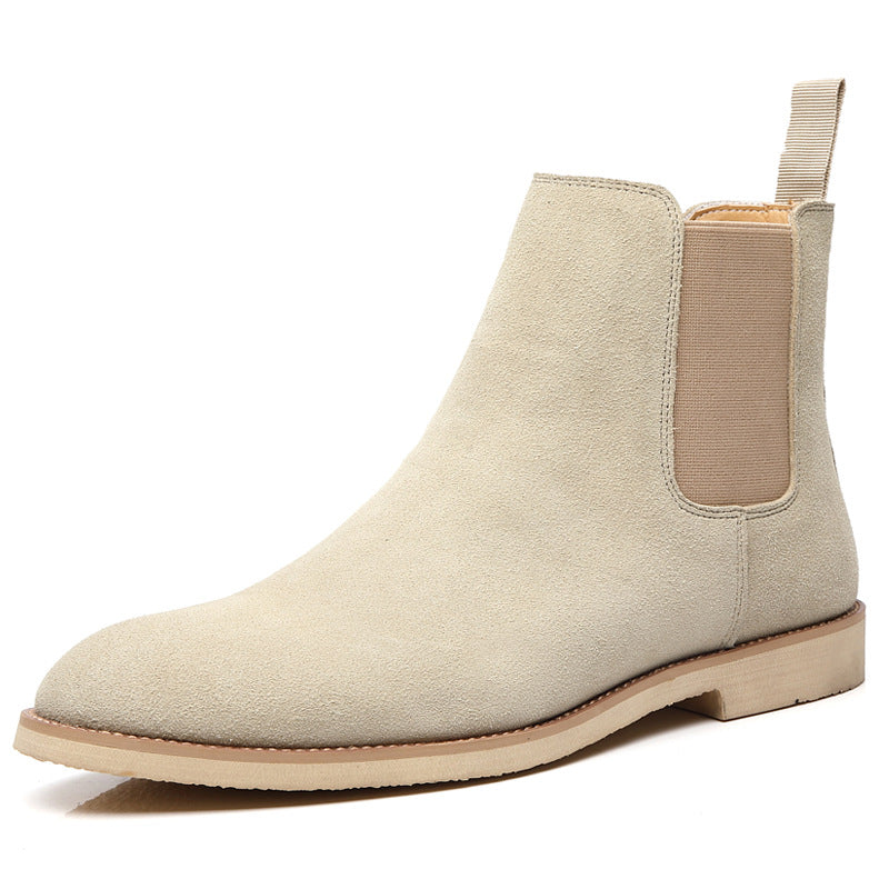 Men's Suede Chelsea Boots with Elastic Panels