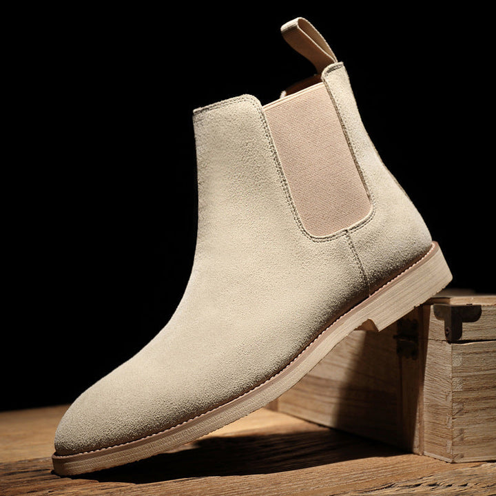 Men's Suede Chelsea Boots with Elastic Panels
