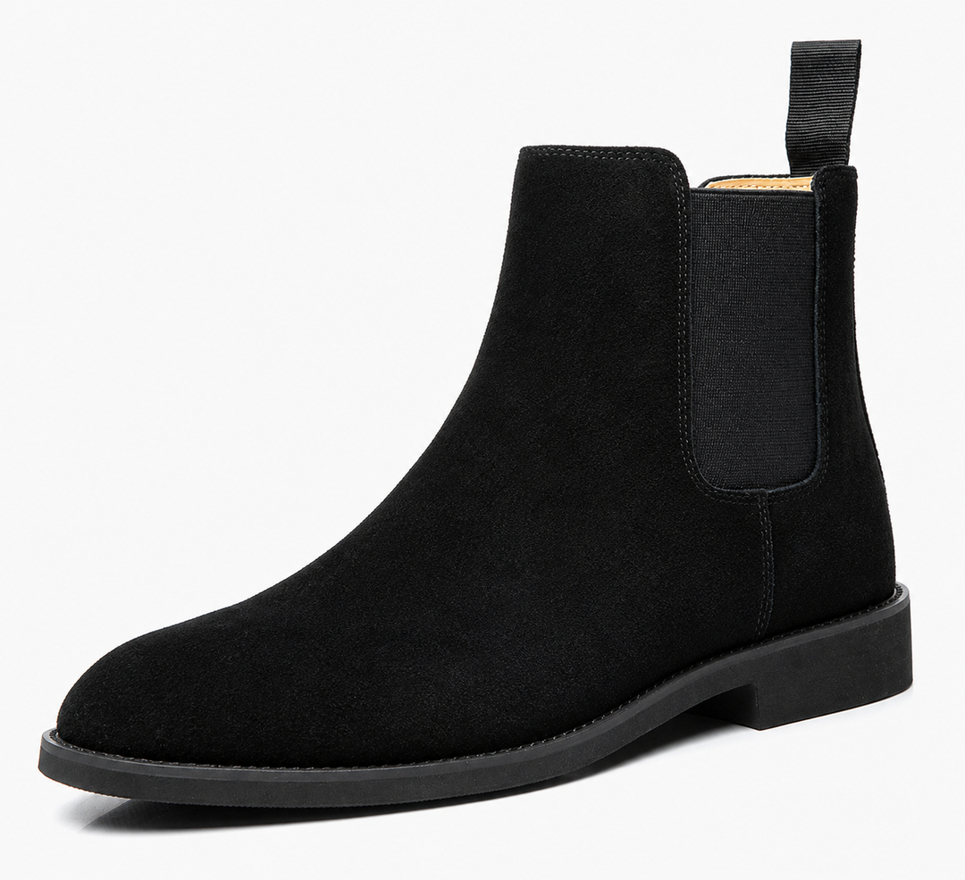 Men's Suede Chelsea Boots with Elastic Panels