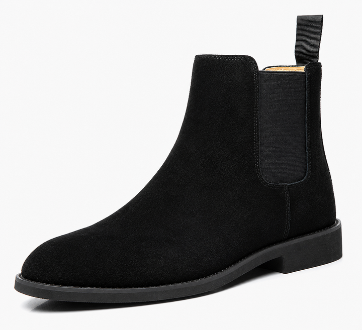 Men's Suede Chelsea Boots with Elastic Panels