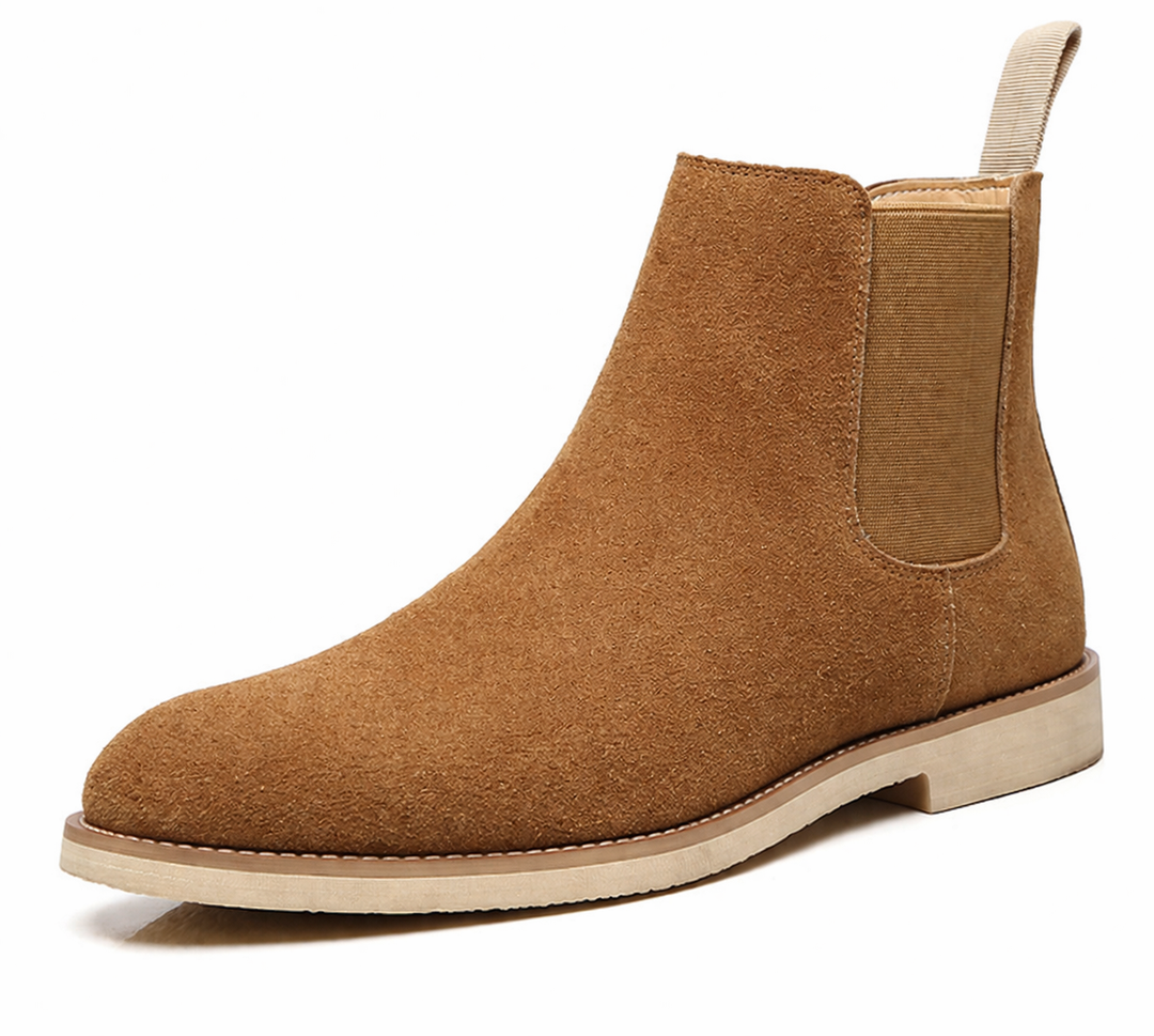 Men's Suede Chelsea Boots with Elastic Panels
