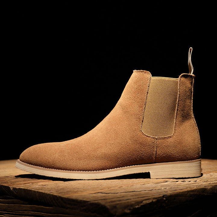 Men's Suede Chelsea Boots with Elastic Panels