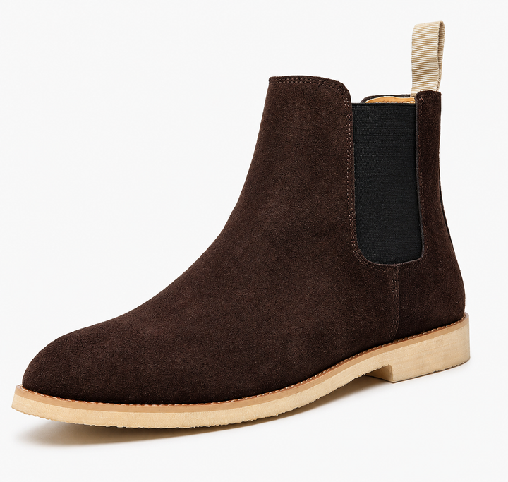 Men's Suede Chelsea Boots with Elastic Panels