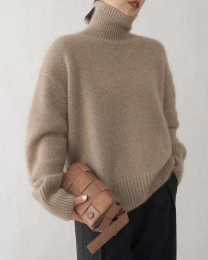 Women's Ribbed Knit Turtleneck Jumper