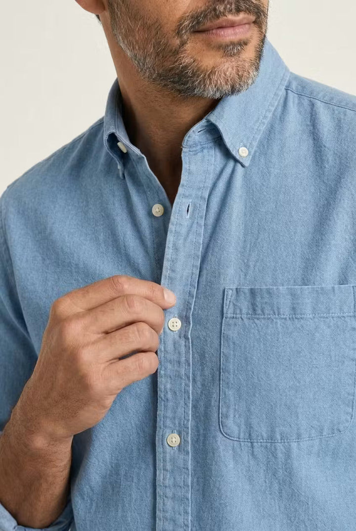 Men's Chambray Shirt with Relaxed Fit