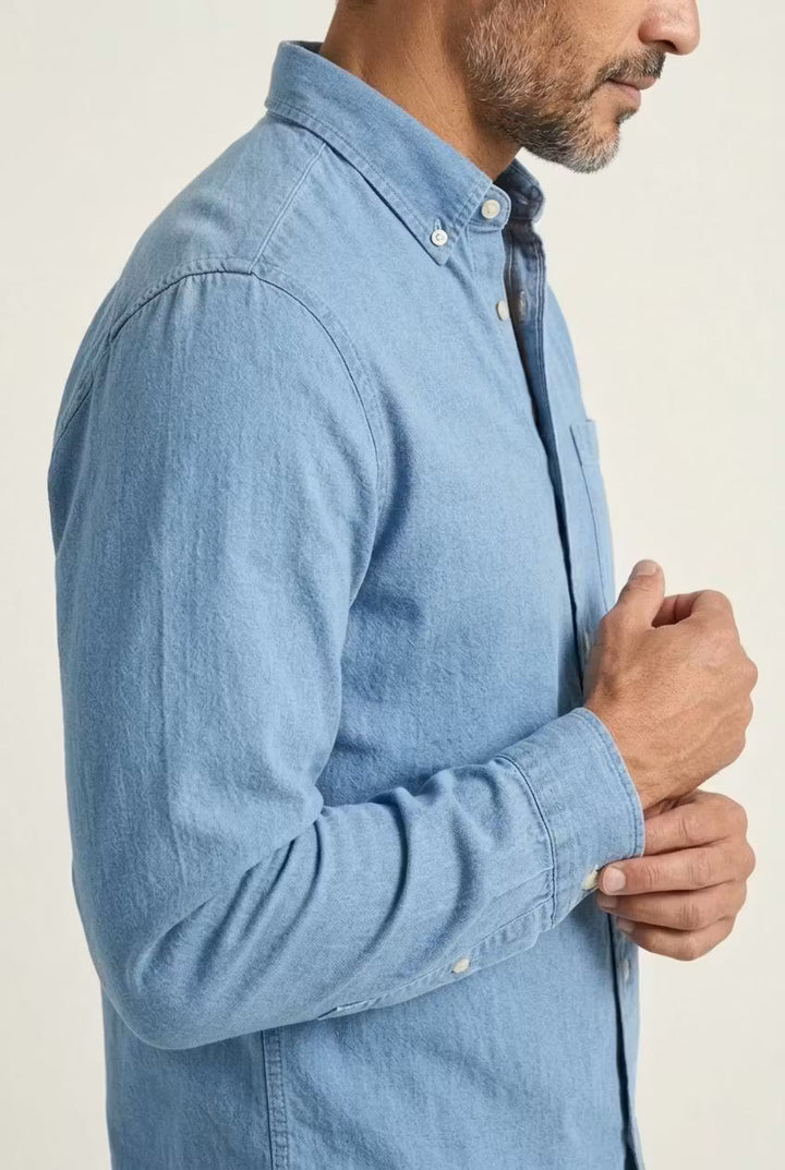 Men's Chambray Shirt with Relaxed Fit