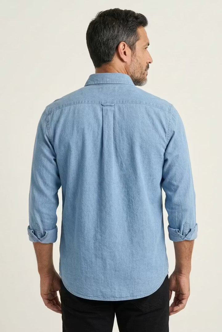 Men's Chambray Shirt with Relaxed Fit