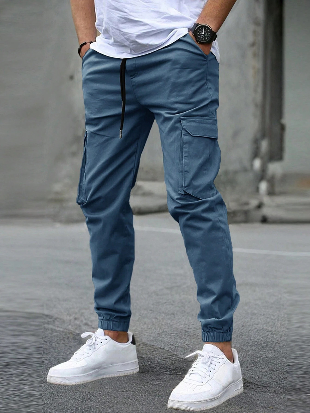 Men's Cargo Joggers with Flap Pockets
