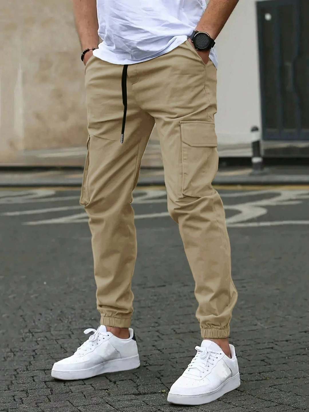 Men's Cargo Joggers with Flap Pockets