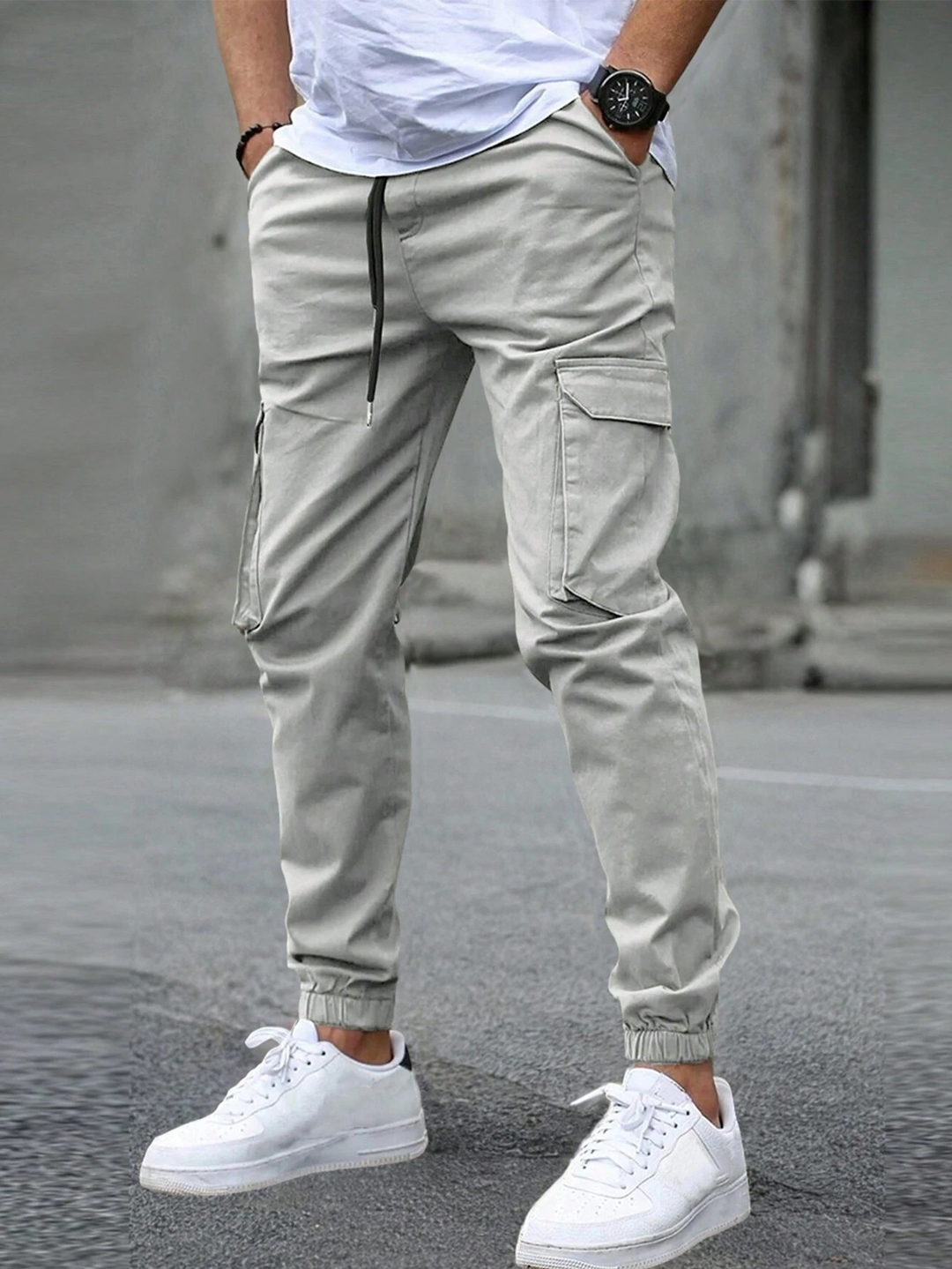 Men's Cargo Joggers with Flap Pockets