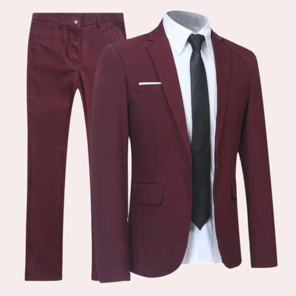 Men's Slim Fit 2 Piece Suit Formal Business Wedding Outfit